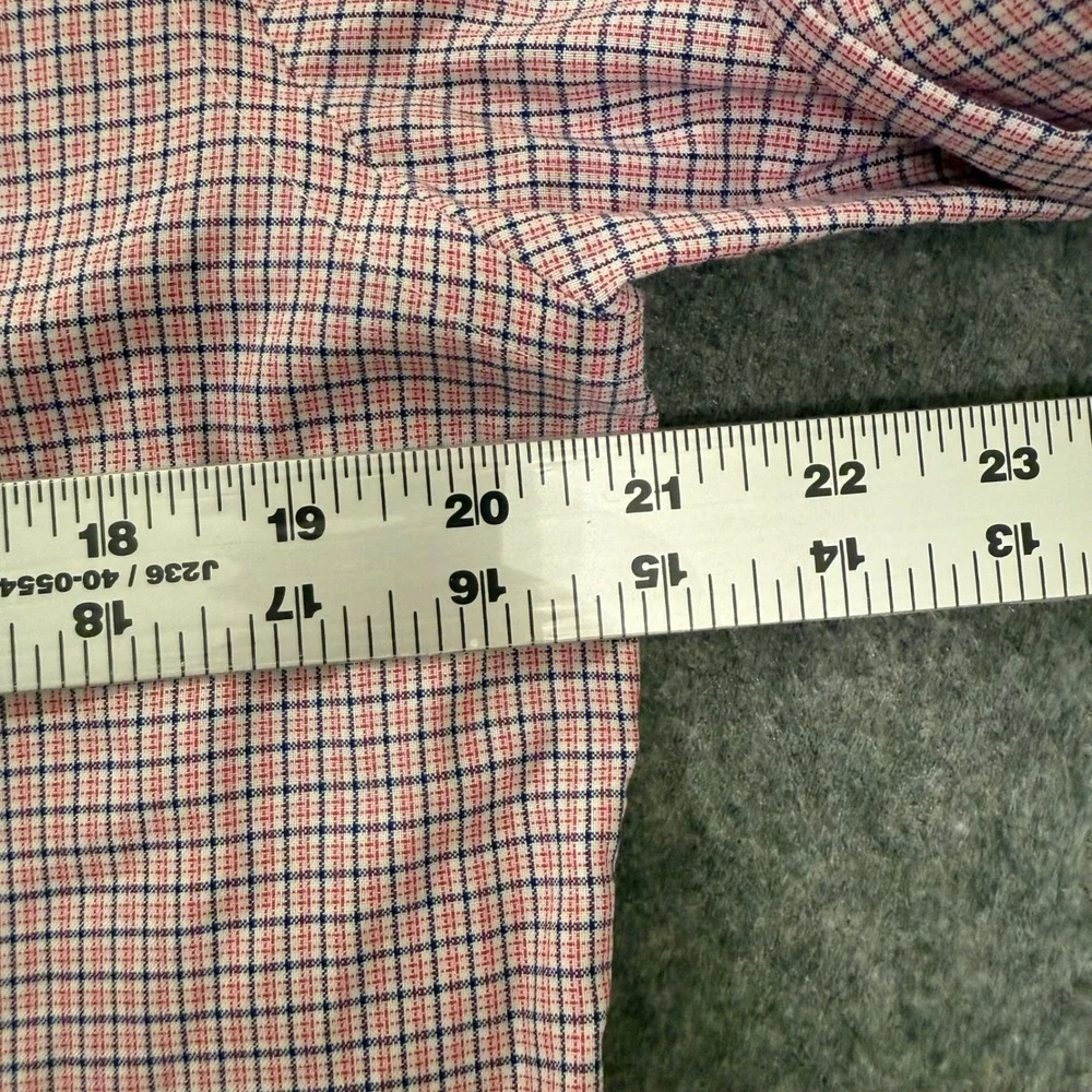 Banana Republic Shirt Mens M Pink Plaid Excellent Non-Iron Cotton Standard Fit
